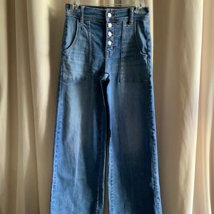 EVEREVE button front wide leg jean